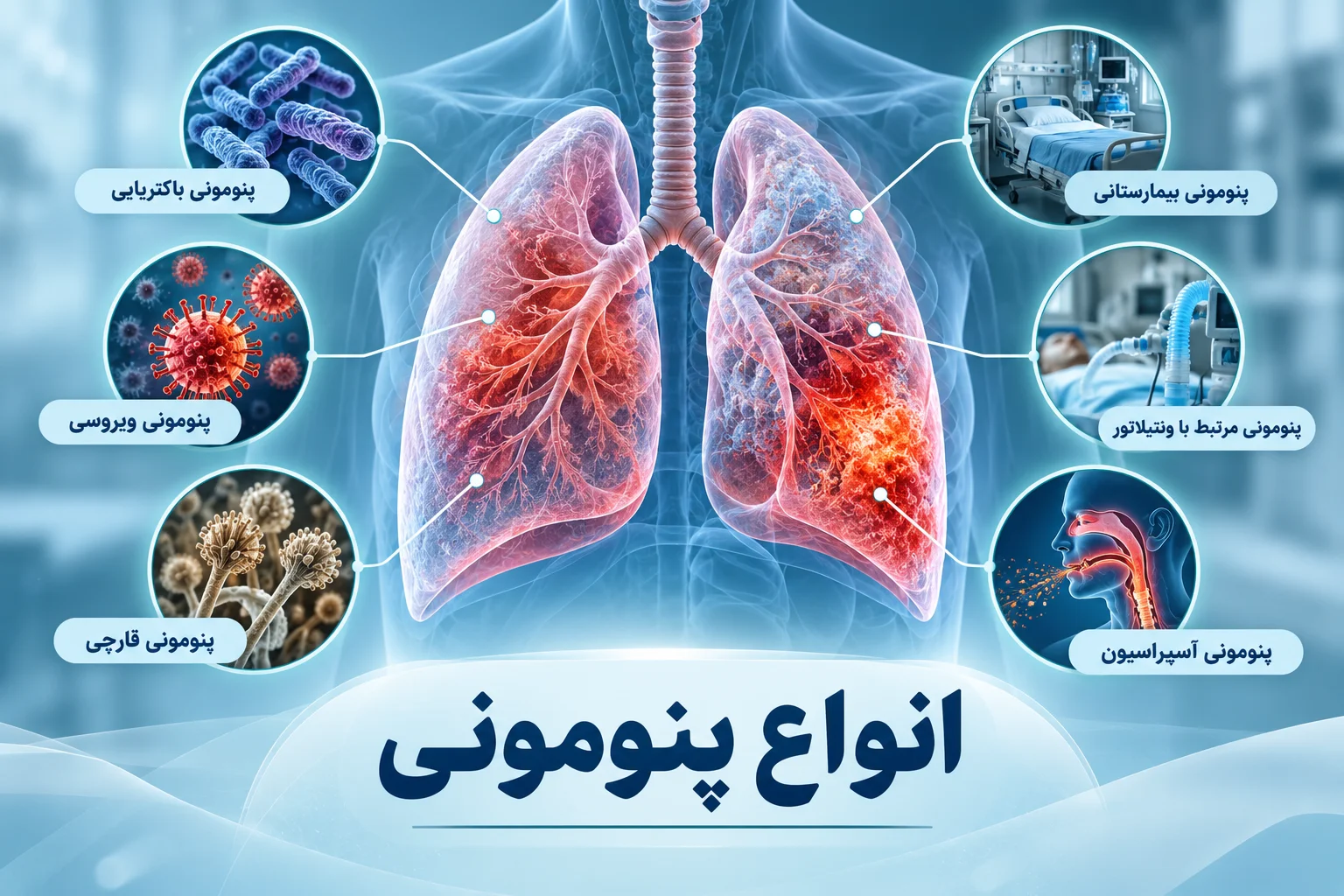 انواع پنومونی (ذات‌الریه) چیست؟ آشنایی با انواع و ویژگی‌ها